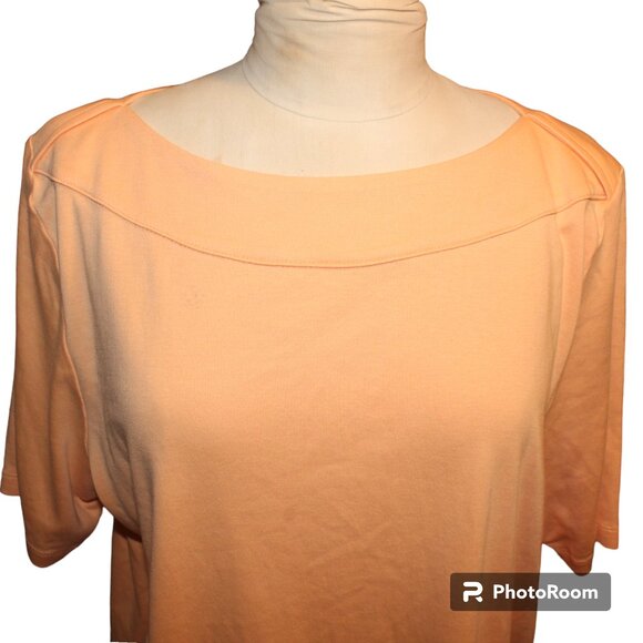 J. JILL Perfect Pima Boat Neck Top 3/4 Sleeve Sz 2X Plus Blouse Classic Tee - Picture 2 of 8